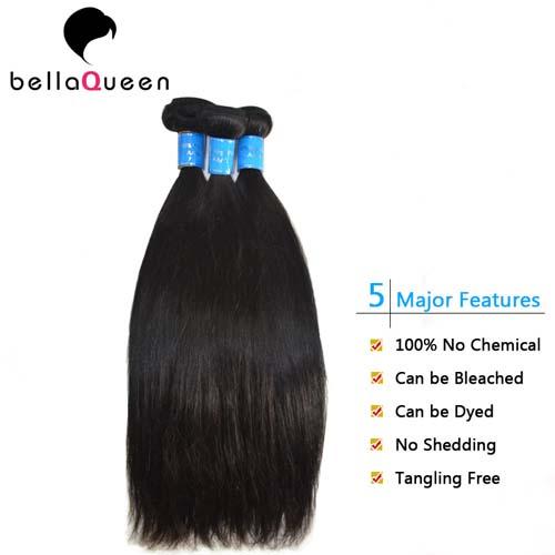 Beauty Works Natural Black Straight Brazilian Virgin Human Hair With Comfortable Weave