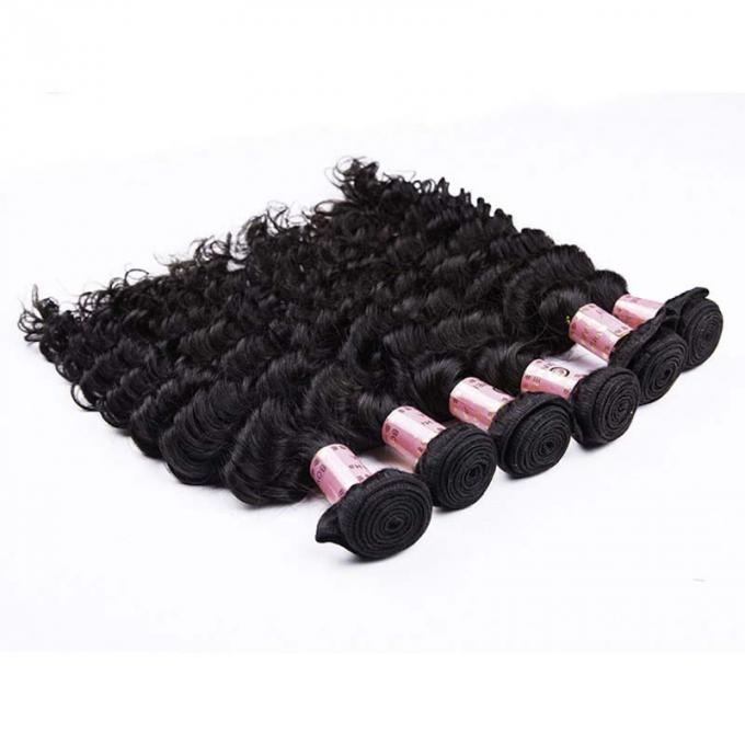 Smooth And Soft Grade 7A Virgin Hair , Black Curly Human Hair Extensions