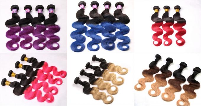 No Shedding 10-30 Inch Double Drawn Hair Extensions , Long Body Wave Human Hair