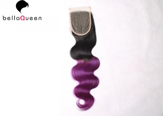Two tone Nice color hair 4*4 Lace Closure Cuticle Brazilian