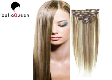 China Brazilian Straight Virgin Clipping In Hair Extensions 6#/613# Ombre supplier
