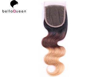 China Three Parts Body Wave Human Hair Lace Closure For Women supplier