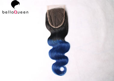 China Two Three Tone hair Lace Closure Human Hair Weave Closure 1B / Blue supplier