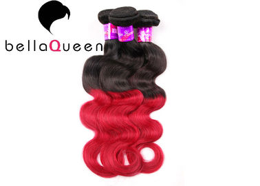 China 8-30 Inch Body Wave Ombre Remy Hair Extensions With 1B Plus Red Color supplier