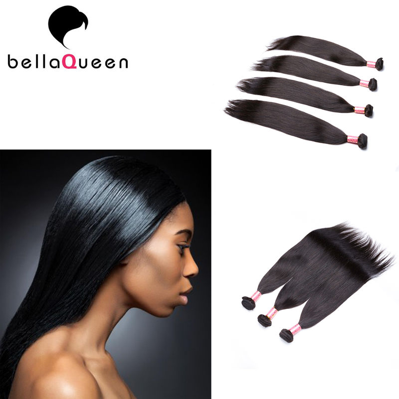 Indian Natural Color Bohemian Straight Human Hair Weave For Black