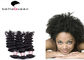 Natural Black Curly Wave Mongolian Hair Extensions / Grade 6A Virgin Hair supplier