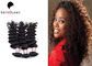 Smooth And Soft Grade 7A Virgin Hair , Black Curly Human Hair Extensions supplier
