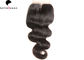 Natural Black 100% Malaysian Virgin Hair Body Wave Hair Closure NO Chemical supplier