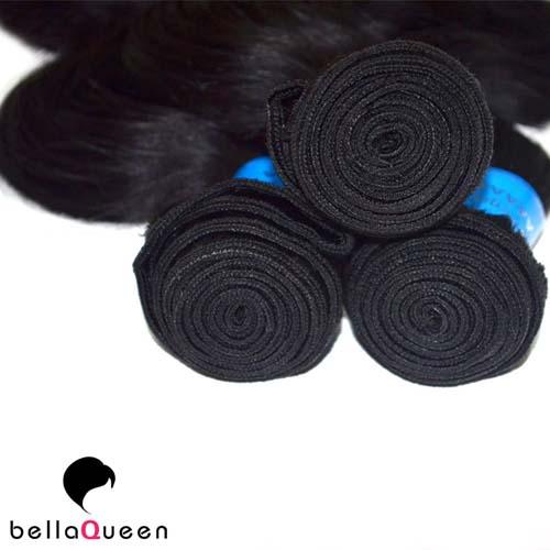 Natural Black Brazilian Virgin Human Hair Extensions Body Wave With Cuticle