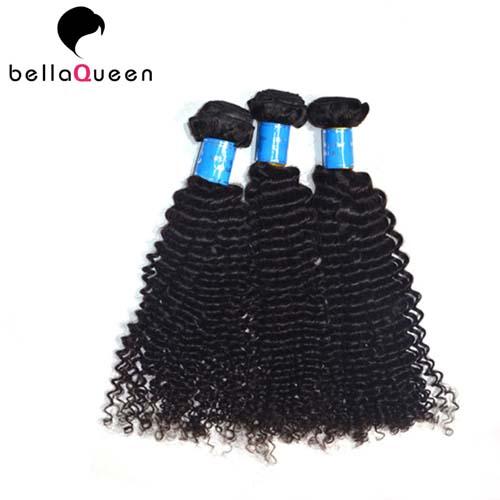 Kinky Curly Natural Black Brazilian Virgin Human Hair Weaving Without Chemical