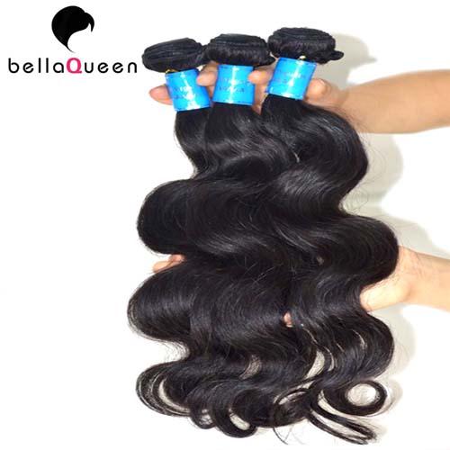 Salon use Body Wave Natural Black Indian Virgin Hair Weft For Women