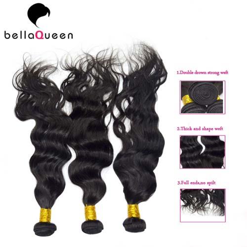 Women Water Wave European Virgin Human Hair Weaving Of Natural Black 1B