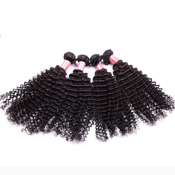 10" - 30" Indian Virgin Hair Natural Black Remy Hair Curly Wave Weaving