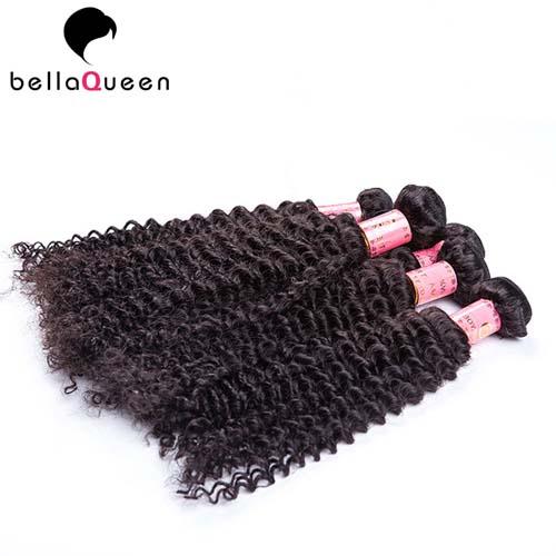 Natural Black Curly Wave Mongolian Hair Extensions / Grade 6A Virgin Hair