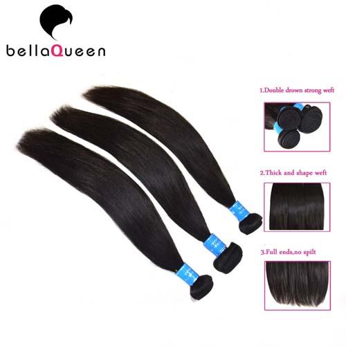 Virgin Brazilian Natural Black Straight Human Hair Straight Clean