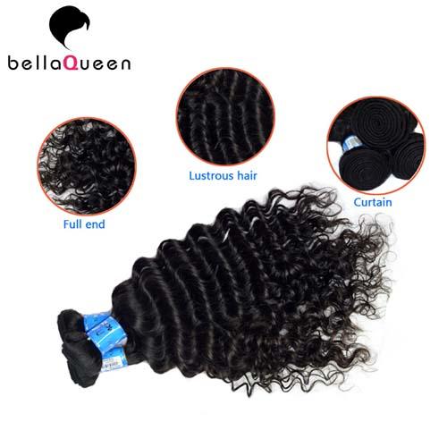 Smooth Deep Wave Malaysian Virgin Hair , Natural Black Human Hair Weave