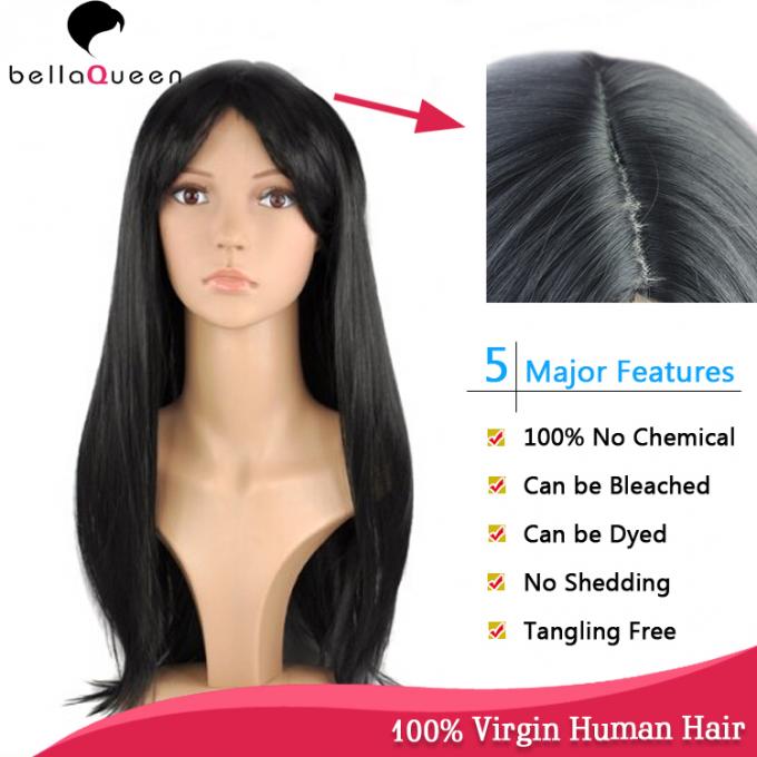 Hand Tied Straight 7A Virgin Human Hair Lace Wigs Hair Natural Color