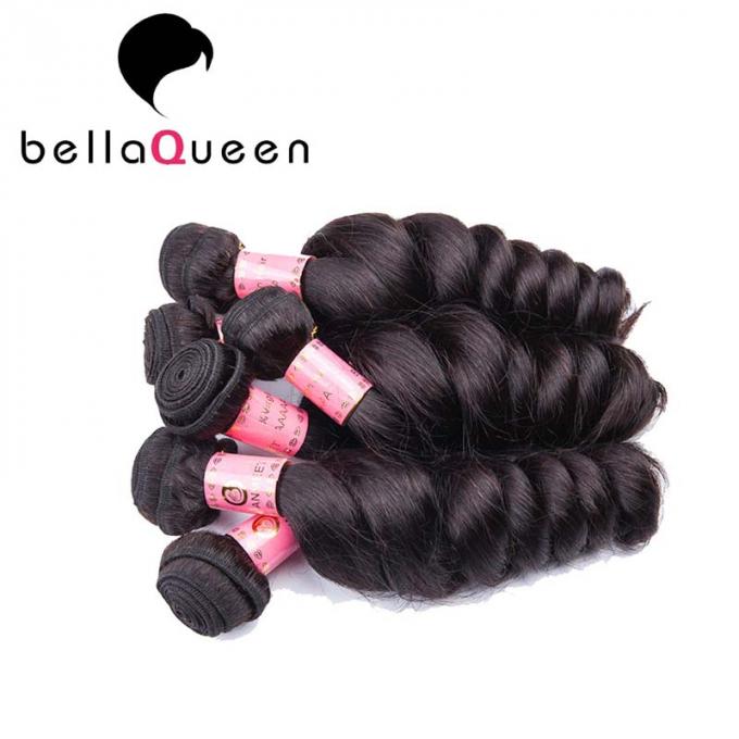 Unprocessed Double Drawn Mongolian Hair Extensions , Loose Wave Hair Extension