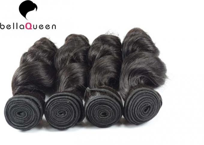 Indian 6A Remy Hair Natural Black Loose Wave Human Hair Weaving Without Chemical