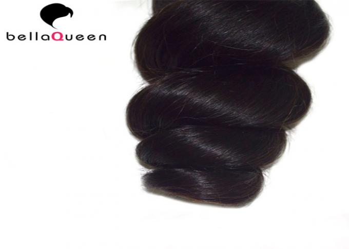 Indian 6A Remy Hair Natural Black Loose Wave Human Hair Weaving Without Chemical