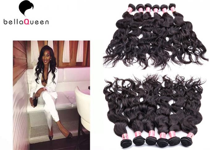 Unprocessed Tangle Free Brazilian Virgin Hair Extensions Black / Brown