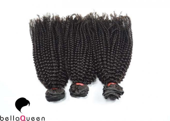 Full End Indian Virgin Hair Kinky Curly Natural Black 1b Human Hair Weft