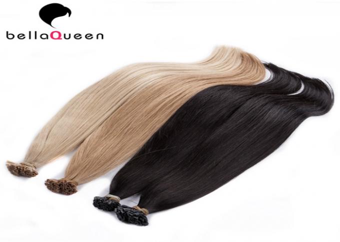 Natural Virgin Hair Extensions , Keratin U Tip Human Hair Extensions