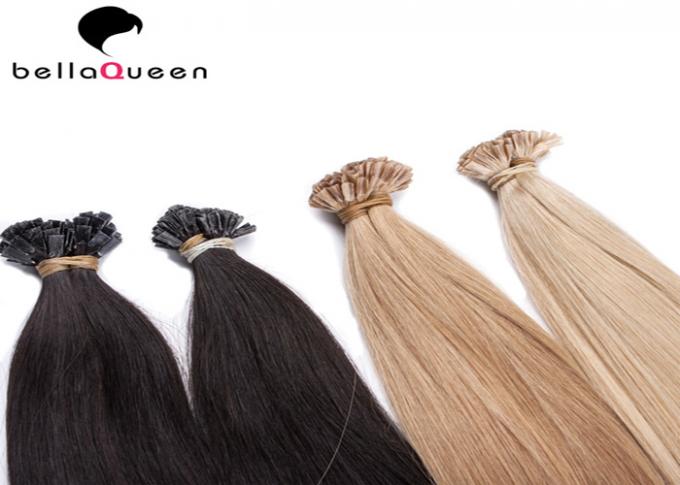 Natural Virgin Hair Extensions , Keratin U Tip Human Hair Extensions