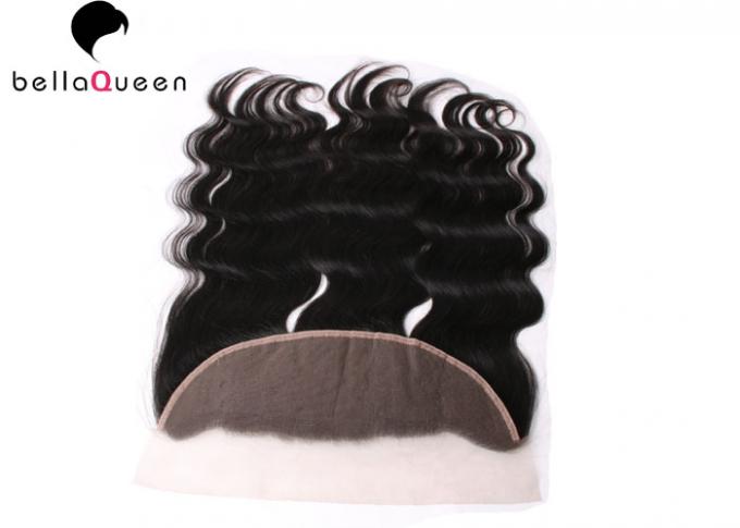 Unprocessed  Natural Black Human Hair Medium Parts Lace Closure For Women