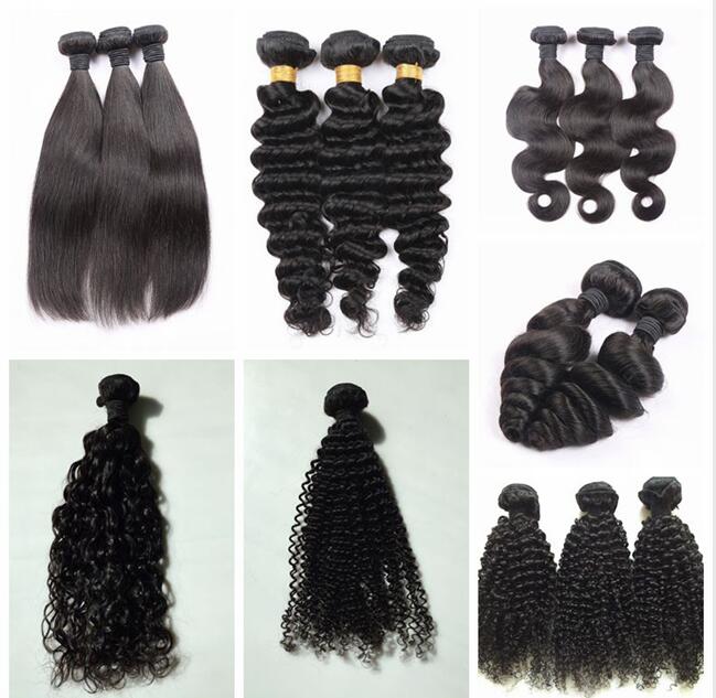 Smooth Water Wave Grade 7A Virgin Hair , Natural Black Human Hair Wefts