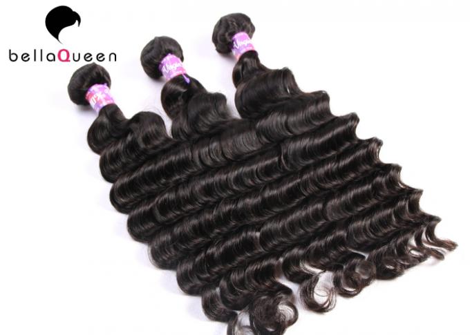 Free Tangle Brazilian Virgin Unprocessed Remy Human Hair Weave For Deep Wave Weft