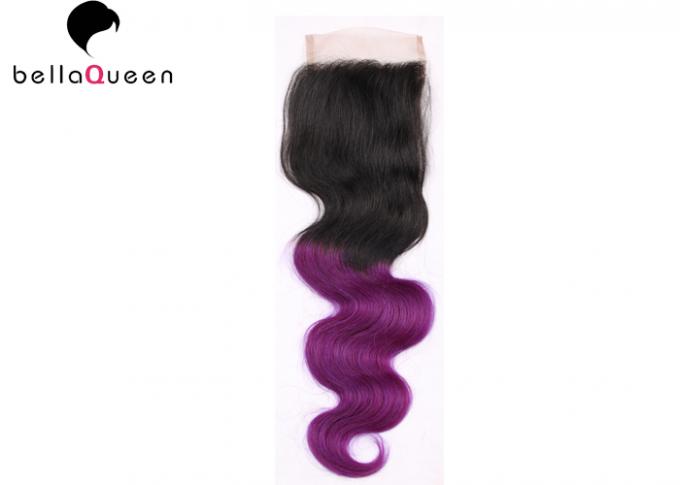 Two tone Nice color hair 4*4 Lace Closure Cuticle Brazilian