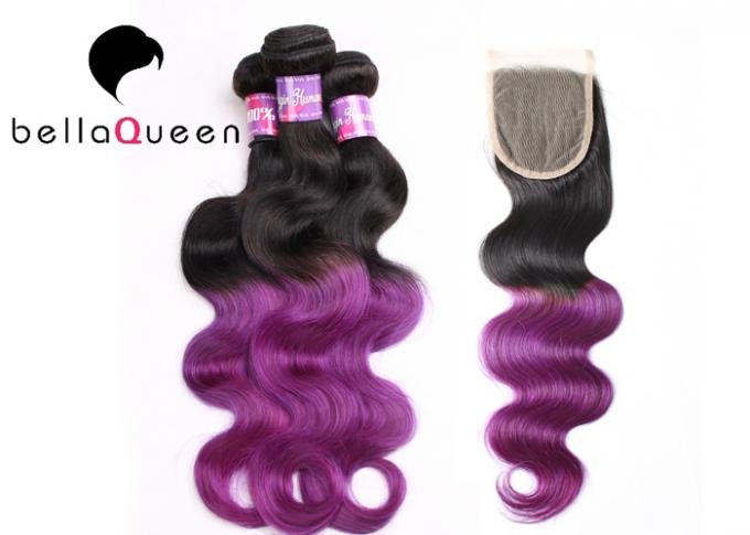 3+1 Bundle 1 Set Ombre Remy Hair Extensions Grade 6A Virgin Hair