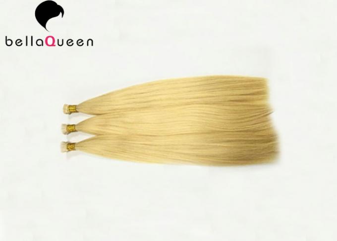 Long Lasting 613# Golden Blonde Flat Tip Hair Extensions With Full Ending