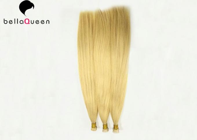 Long Lasting 613# Golden Blonde Flat Tip Hair Extensions With Full Ending