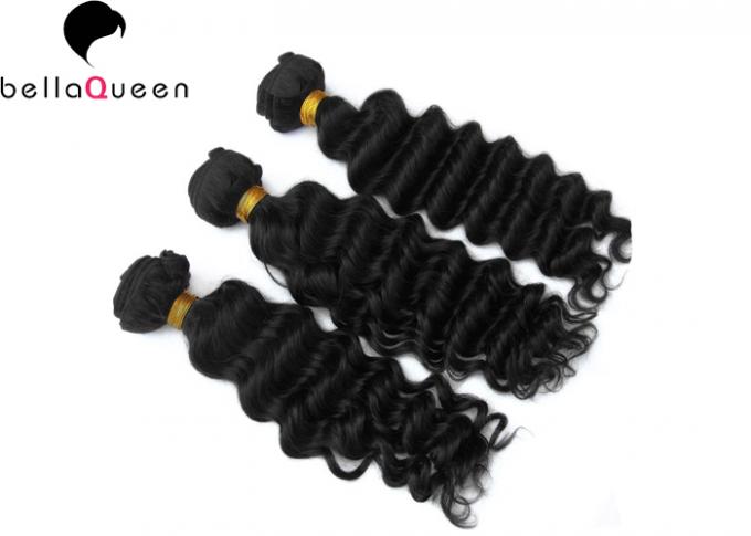 Brazilian Virgin Human Hair, Natural Black Deep Wave Hair Weft Of 100 Gram