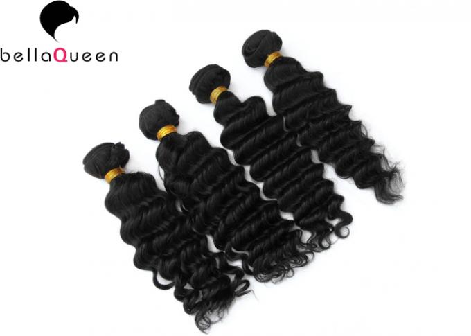 Brazilian Virgin Human Hair, Natural Black Deep Wave Hair Weft Of 100 Gram