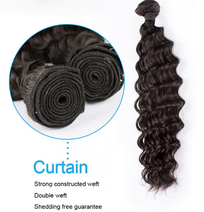 Free Tangle Full Cuticle Intact Grad 7A Deep Wave Remy Hair Extension Hiar Weft