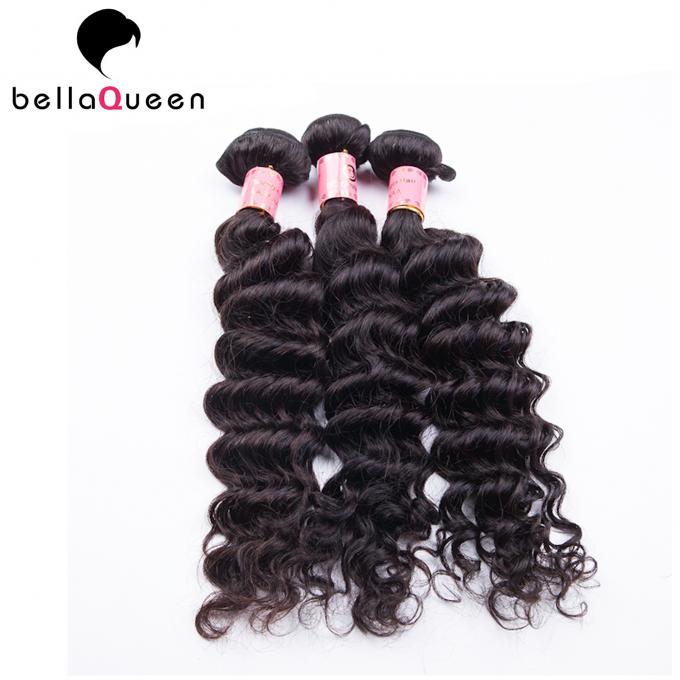 Natural Black Deep Wave Brazilian Virgin Human Hair Extension For Women