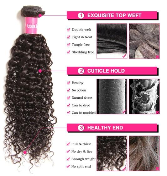 Unprocessed Grade 7A 100% Malaysian Virgin Hair Curly Wave Hair Weaving