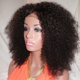 China Kinky Curly Human Natural Hair Silk Top Glueless Full Lace Human Hair Wig 24inch supplier