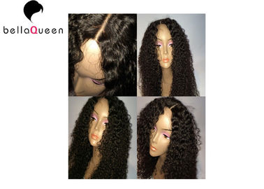China Tangle-Free Curly Women Natural Black Brazilian Human Hair Lace Wigs supplier