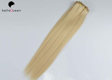 China Brazilian Golden Blonde Straight Clip In Human Extension For Woman supplier