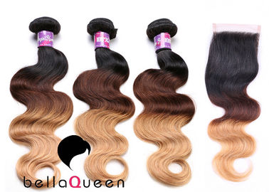 China Brazilian Lace Closure Natural Black Body Wave Human Hair , 8&quot; - 18&quot; Length supplier