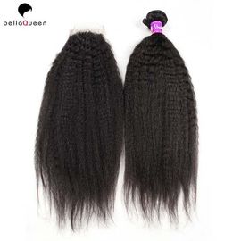 China 7A 100% Virgin Natural Black Double Drawn Human Hair Extensions Tangle Free supplier