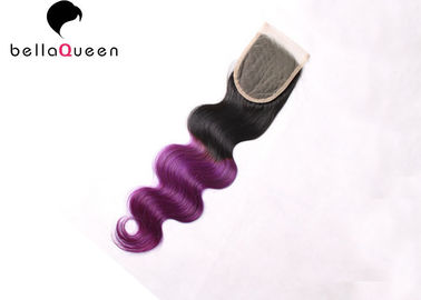 China Ombre Body Wave Human Hair Natural Hair Closure Body wave 1b+ Purple supplier