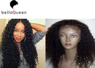 Natural Black Long 100% Remy Wavy Curly Wave Human Hair Lace Wigs 6A Grade
