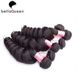 Unprocessed Indian Virgin Hair Loose Wave 1B Remy Full End Human Hair Weave supplier