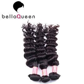 Smooth And Soft Grade 7A Virgin Hair , Black Curly Human Hair Extensions supplier