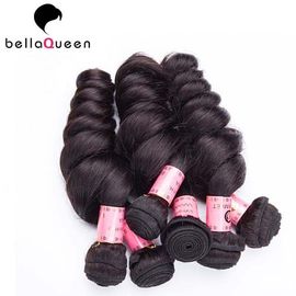 Natural Black Loose Wave 6A Remy Hair , Unprocessed Human Hair Weaving supplier